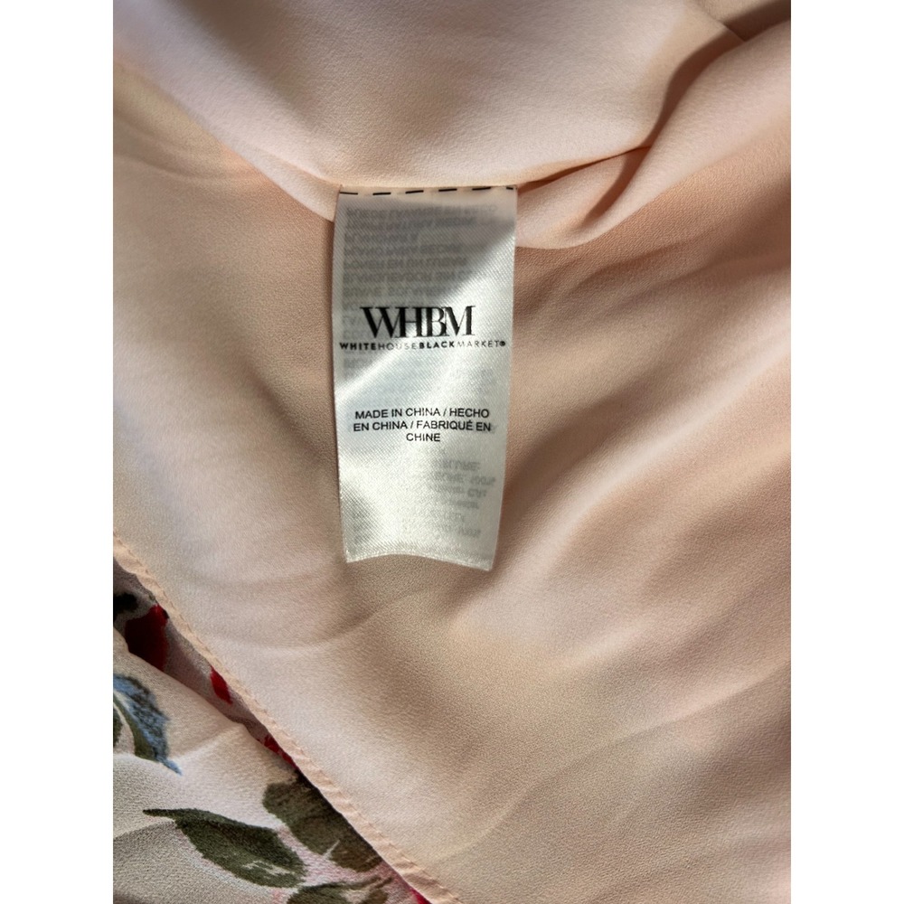 WHBM Maxi Plisse Dress Size 4 Pink Floral Chiffon V-Neck Sleeveless Zip EUC - Picture 14 of 15